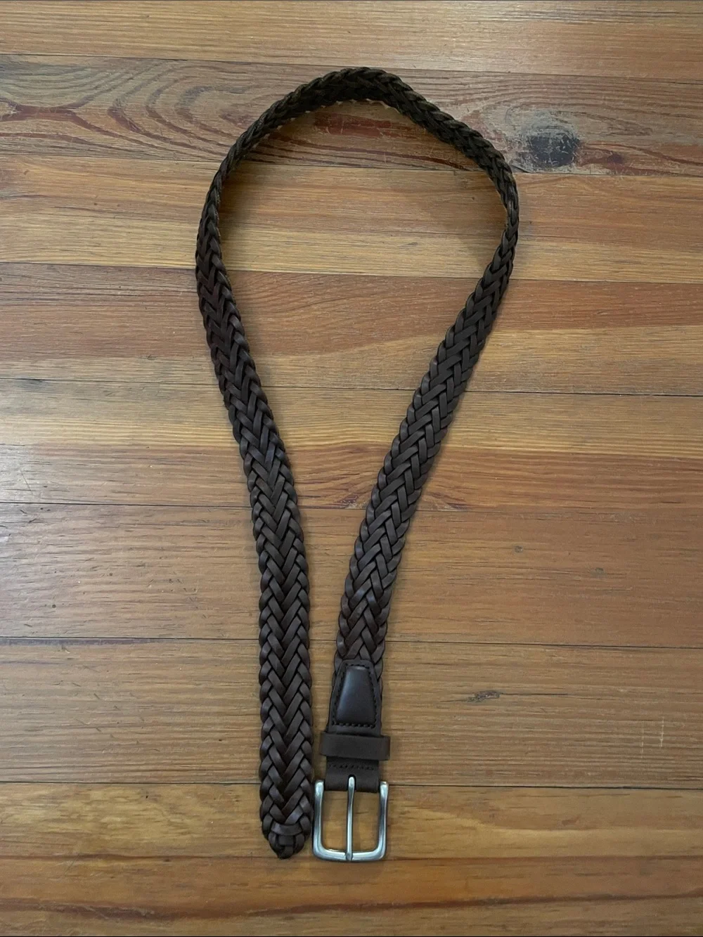 Wrangler Mens Brown Braided Woven Leather Belt Size 36 90 Guatemala